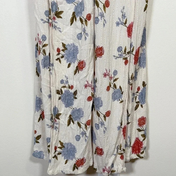 American Eagle White  Floral Wrap Front Wide Leg Jumpsuit - Picture 7 of 14